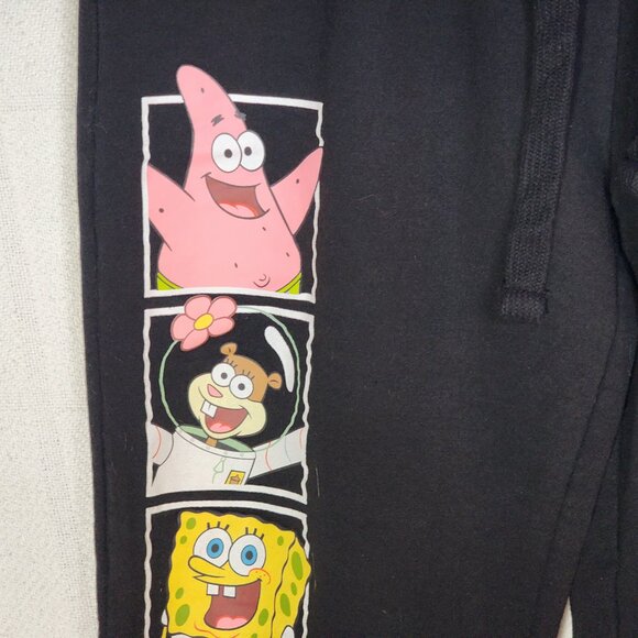 Nickelodeon Character Logo Spongebob and Friends Black Sweatpants Junior Size L - Picture 8 of 16